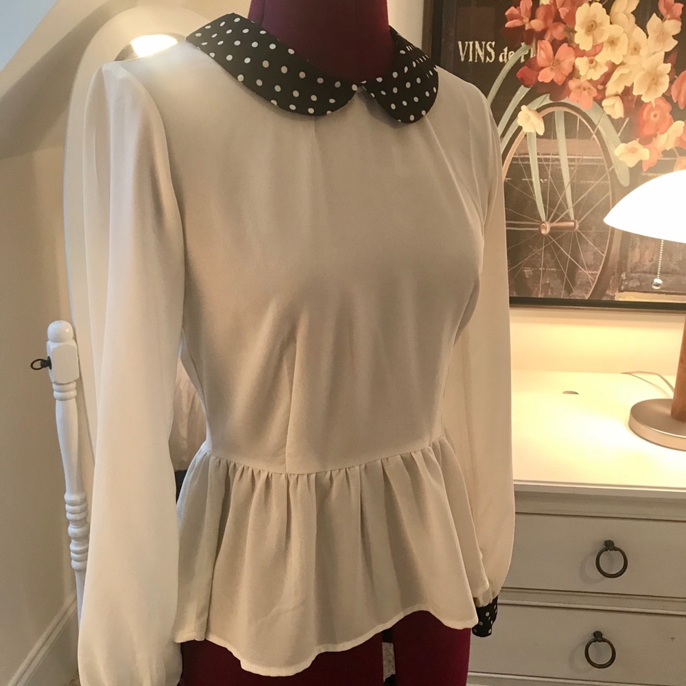 Fit-and-flare cream top